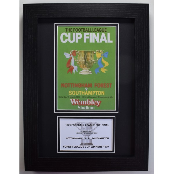 1979 League Cup Final A4 Photo Programme Display Football Nottingham Forest Framed Perfect Gift Memorabilia
