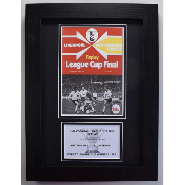 1978 League Cup Final A4 Photo Programme Display Football Nottingham Forest Framed Perfect Gift Memorabilia