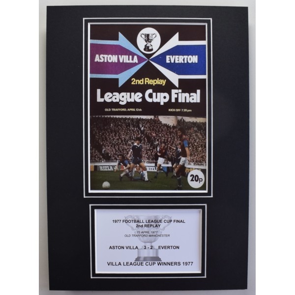 1977 League Cup Final A4 Photo Match Programme Display Football Aston Villa Perfect Gift Memorabilia