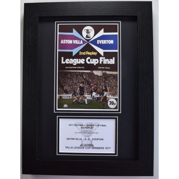 1977 League Cup Final A4 Photo Match Programme Display Football Aston Villa Framed Perfect Gift Memorabilia