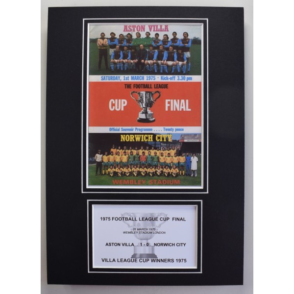 1975 League Cup Final A4 Photo Match Programme Display Football Aston Villa Perfect Gift Memorabilia