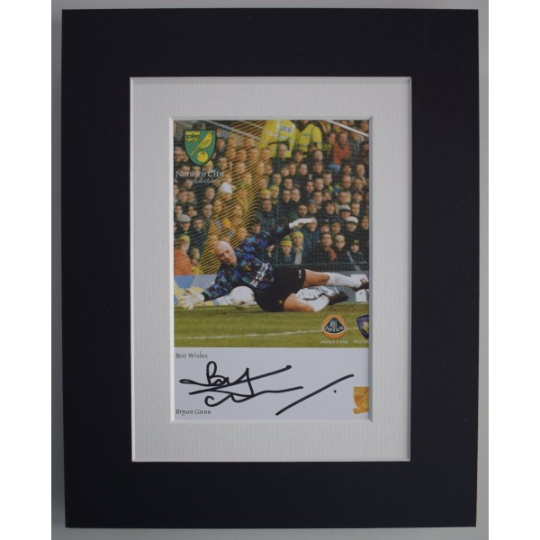 Bryan Gunn Signed 10x8 Autograph Photo Display Norwich City Football COA AFTAL Perfect Gift Memorabilia		