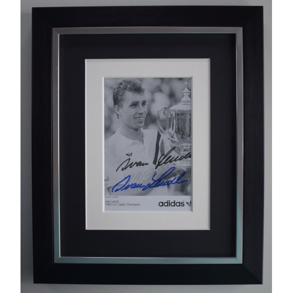 Ivan Lendl Signed 10x8 Autograph Photo Display Tennis Wimbledon Sport Framed COA AFTAL Perfect Gift Memorabilia		