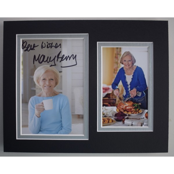 Mary Berry Signed 10x8 Autograph Photo Display Bake Off TV Chef Cake COA AFTAL Perfect Gift Memorabilia	