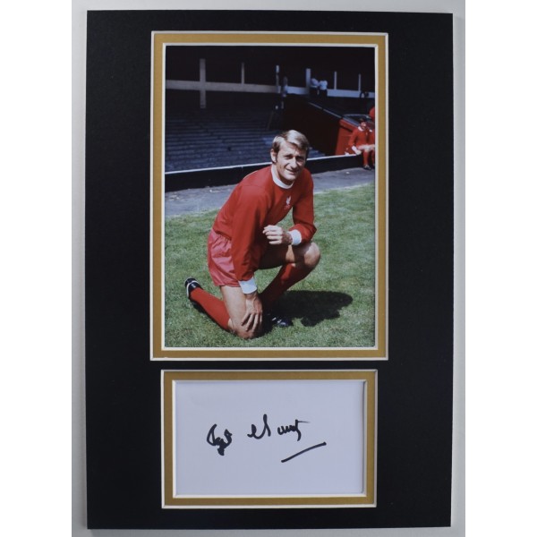 Roger Hunt Signed Autograph A4 photo display Liverpool Football LFC COA AFTAL Perfect Gift Memorabilia	