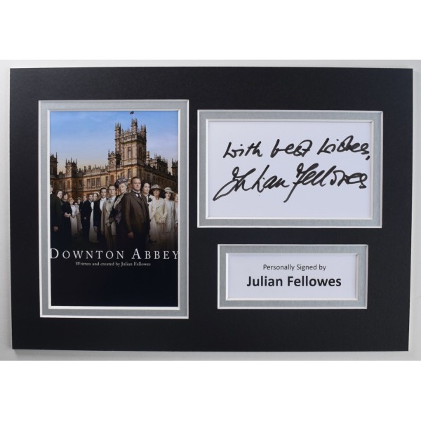 Julian Fellowes Signed Autograph A4 photo display Downton Abbey TV COA AFTAL Perfect Gift Memorabilia	