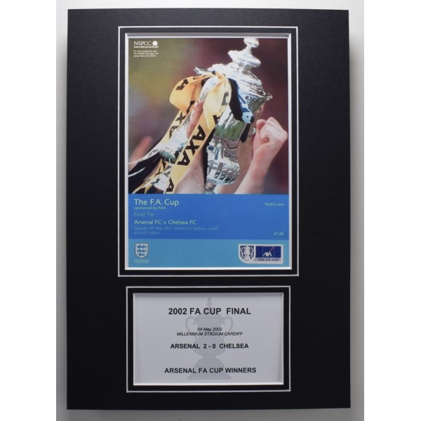2002 FA Cup Final A4 Photo Match Programme Display Football Arsenal Perfect Gift Memorabilia