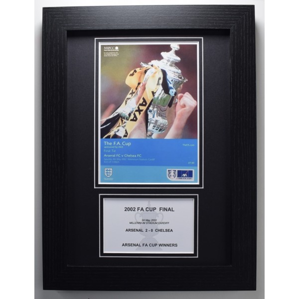 2002 FA Cup Final A4 Photo Match Programme Display Football Arsenal Framed Perfect Gift Memorabilia