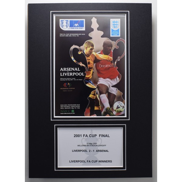 2001 FA Cup Final A4 Photo Match Programme Display Football Liverpool LFC Perfect Gift Memorabilia