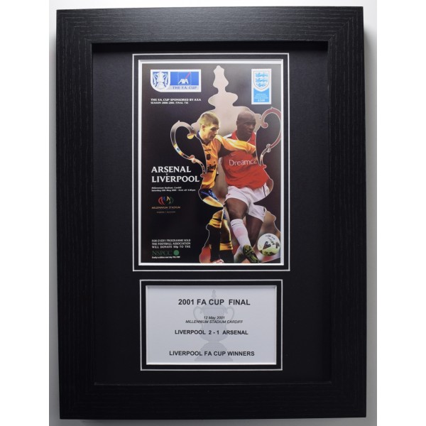 2001 FA Cup Final A4 Photo Match Programme Display Football Liverpool LFC Framed Perfect Gift Memorabilia