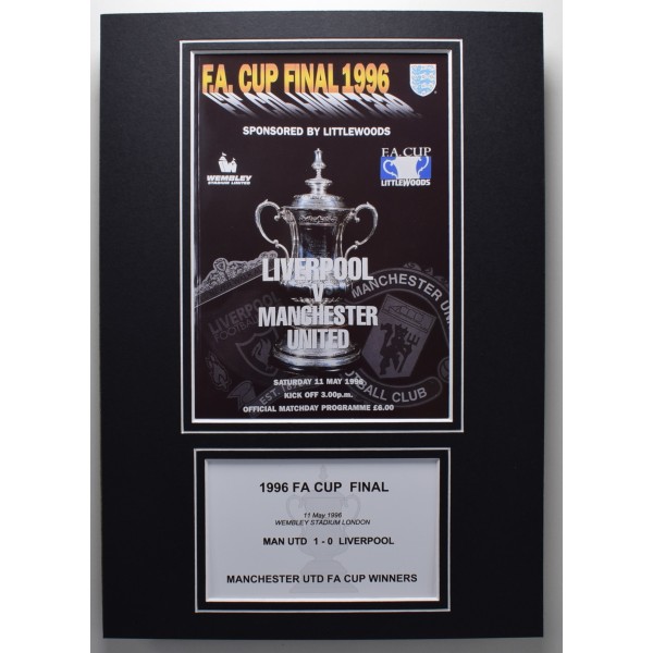 1996 FA Cup Final A4 Photo Match Programme Display Football Manchester Utd Perfect Gift Memorabilia