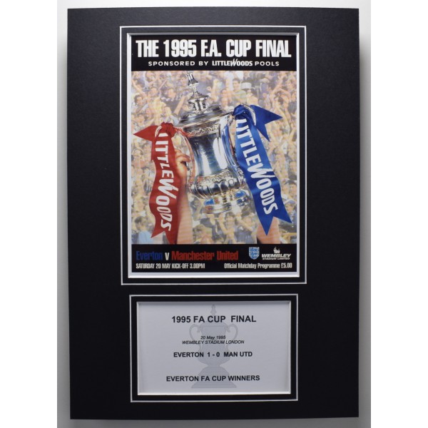 1995 FA Cup Final A4 Photo Match Programme Display Football Everton EFC Perfect Gift Memorabilia