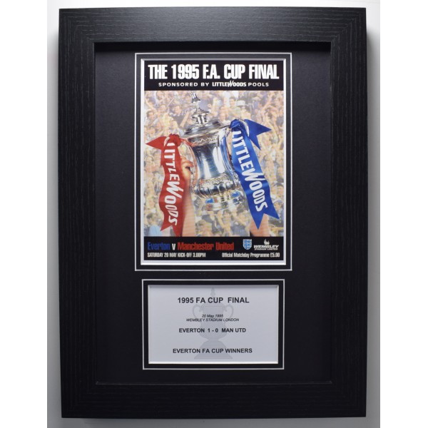 1995 FA Cup Final A4 Photo Match Programme Display Football Everton EFC Framed Perfect Gift Memorabilia