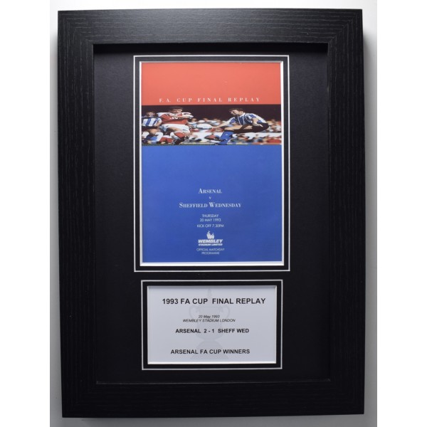 1993 FA Cup Final A4 Photo Match Programme Display Football Arsenal Framed Perfect Gift Memorabilia