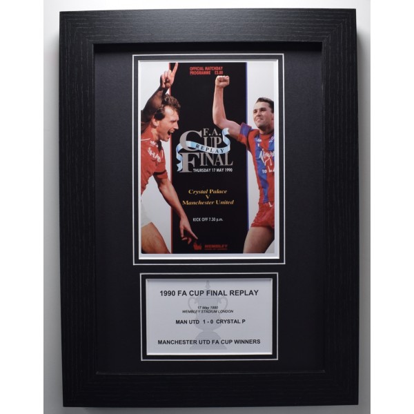 1990 FA Cup Final A4 Photo Match Programme Display Football Manchester united Framed Perfect Gift Memorabilia
