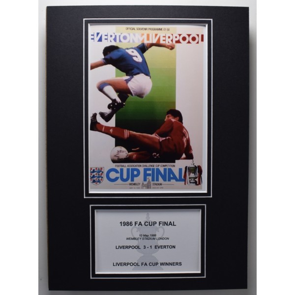 1986 FA Cup Final A4 Photo Match Programme Display Football Liverpool LFC Perfect Gift Memorabilia