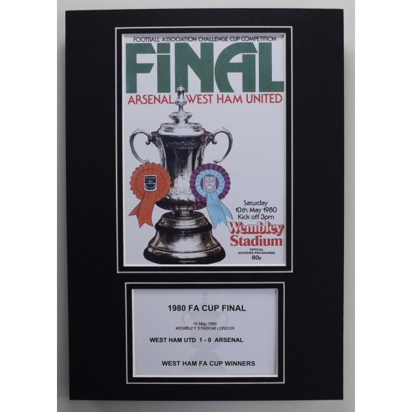 1980 FA Cup Final A4 Photo Match Programme Display Football West Ham United Utd Perfect Gift Memorabilia