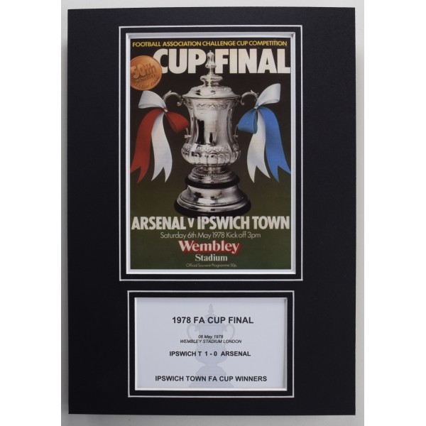 1978 FA Cup Final A4 Photo Match Programme Display Football Ipswich Town Perfect Gift Memorabilia