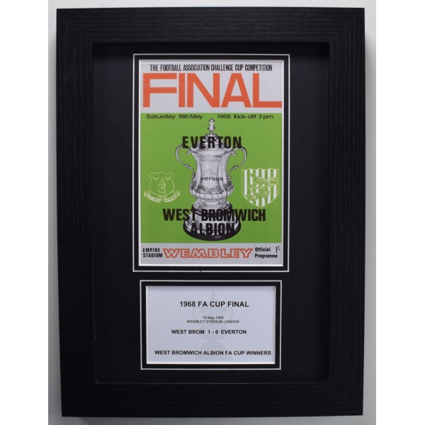 1968 FA Cup Final A4 Photo Match Programme Display Football West Bromwich Albion Framed Perfect Gift Memorabilia