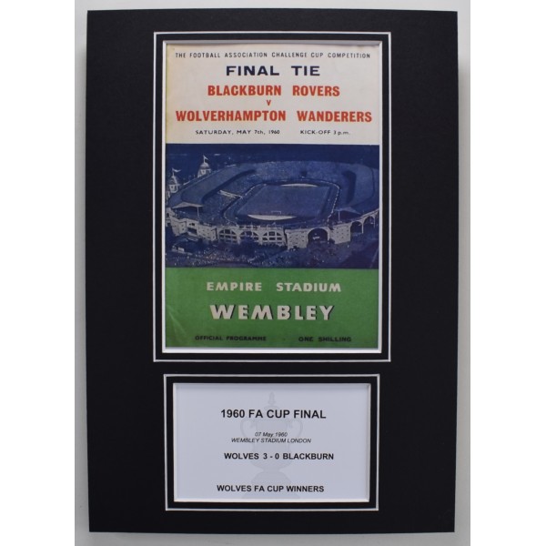 1960 FA Cup Final A4 Photo Match Programme Display Football Wolves Perfect Gift Memorabilia