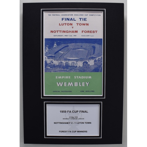 1959 FA Cup Final A4 Photo Match Programme Display Football Nottingham Forest Framed Perfect Gift Memorabilia