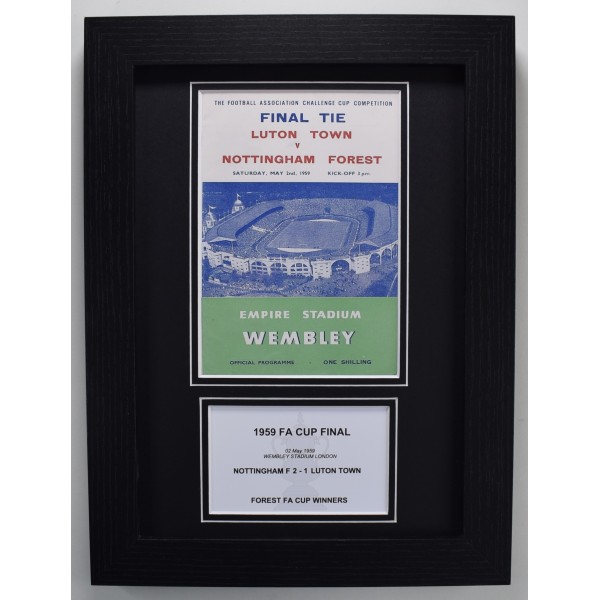 1959 FA Cup Final A4 Photo Match Programme Display Football Nottingham Forest Framed Perfect Gift Memorabilia