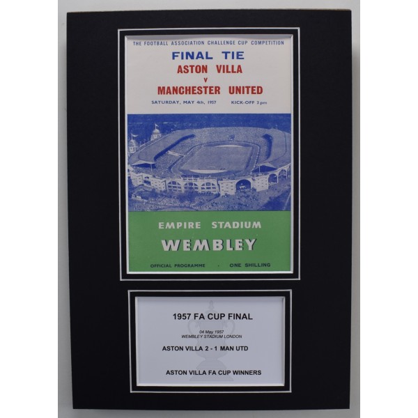 1957 FA Cup Final A4 Photo Match Programme Display Football Aston Villa Perfect Gift Memorabilia