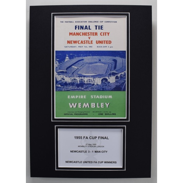 1955 FA Cup Final A4 Photo Match Programme Display Football Newcastle United Perfect Gift Memorabilia
