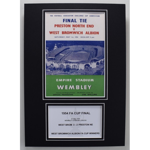 1954 FA Cup Final A4 Photo Match Programme Display Football West Bromwich Albion Perfect Gift Memorabilia