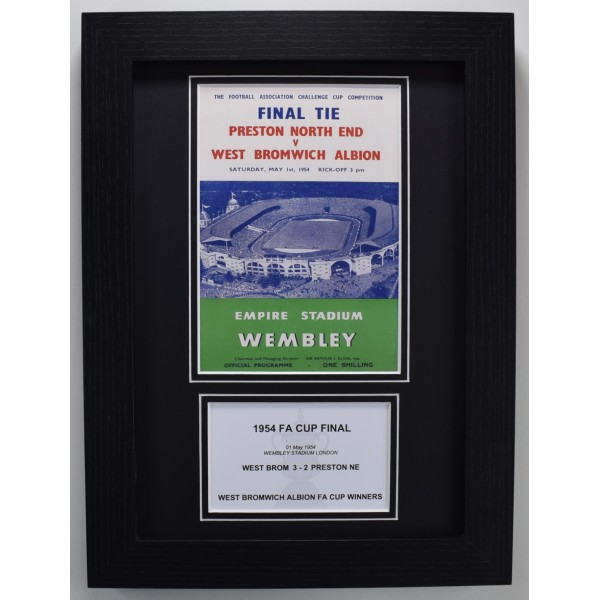 1954 FA Cup Final A4 Photo Match Programme Display Football West Bromwich Albion Framed Perfect Gift Memorabilia