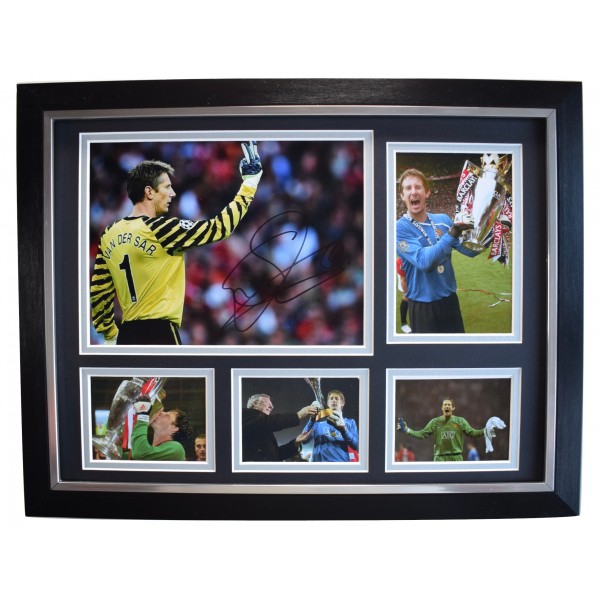 Edwin van der Sar Signed Autograph framed 16x12 photo display Man Utd Football AFTAL Perfect Gift Memorabilia		