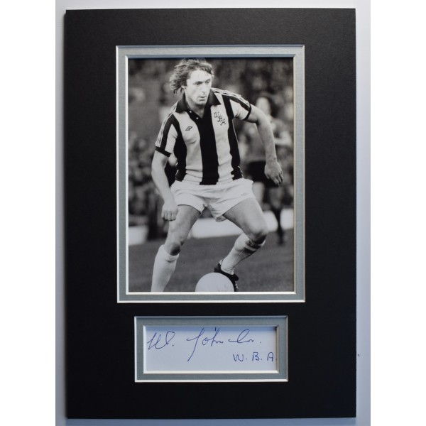 Willie Johnston Signed Autograph A4 photo display West Bromwich Albion COA AFTAL Perfect Gift Memorabilia		