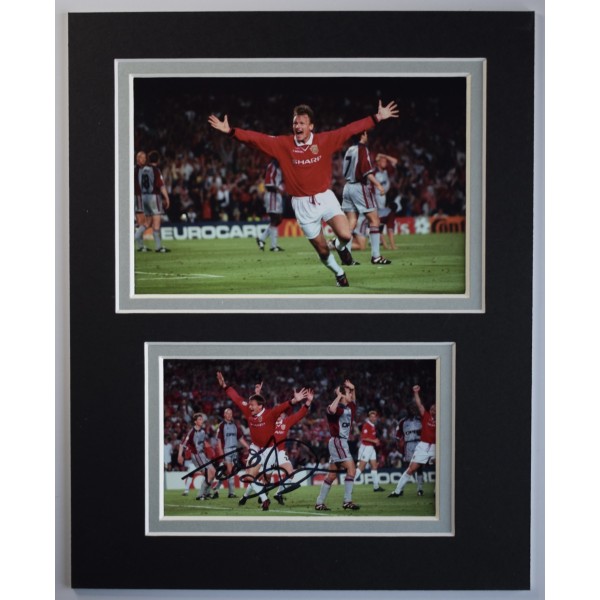 Teddy Sheringham Signed Autograph 10x8 photo display Man Utd Football COA AFTAL Perfect Gift Memorabilia		