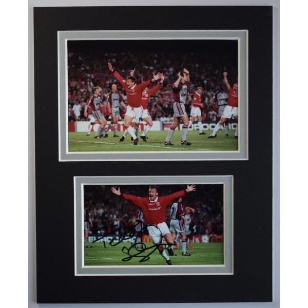 Teddy Sheringham Signed Autograph 10x8 photo display Man Utd Football COA AFTAL Perfect Gift Memorabilia		