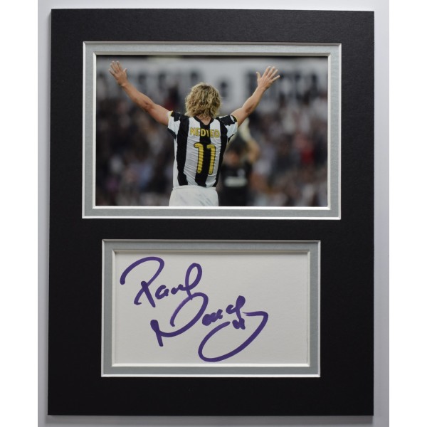 Pavel Nedved Signed Autograph 10x8 photo display Juventus Football COA AFTAL Perfect Gift Memorabilia		