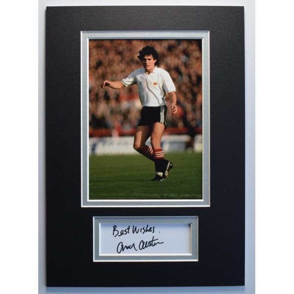 Arthur Albiston Signed Autograph A4 photo display Man Utd Football COA AFTAL Perfect Gift Memorabilia		
