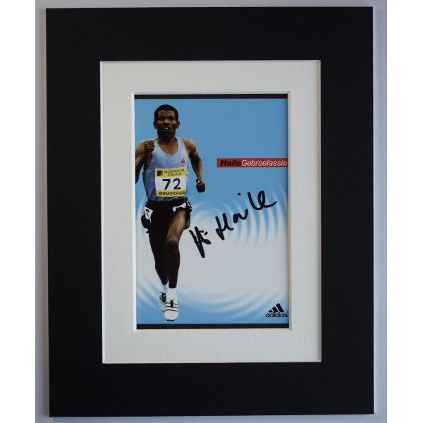 Haile Gebrselassie Signed Autograph 10x8 photo display Marathon Athletics AFTAL Perfect Gift Memorabilia		