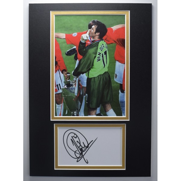 Raimond van der Gouw Signed Autograph A4 photo display Manchester United AFTAL Perfect Gift Memorabilia	