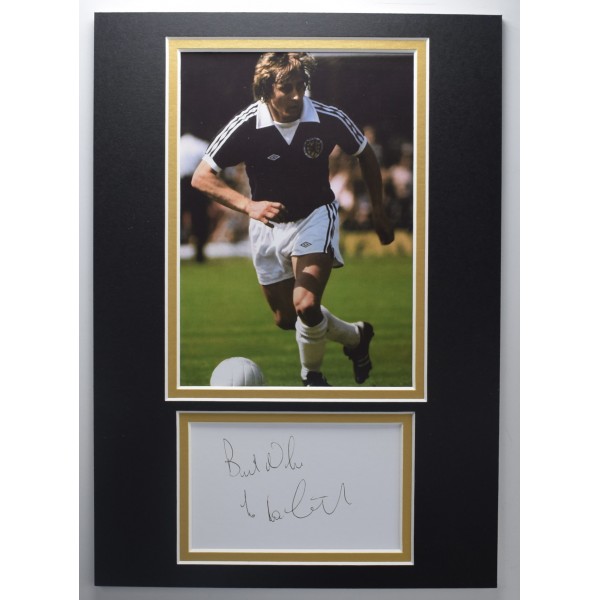 Asa Hartford Signed Autograph A4 photo display Scotland Football COA AFTAL Perfect Gift Memorabilia	