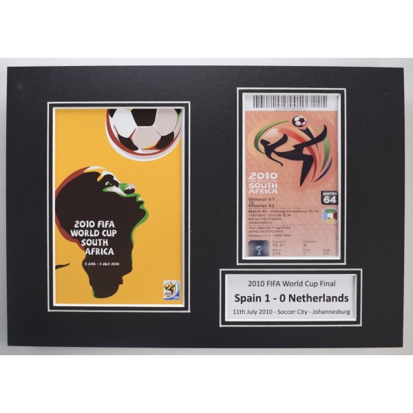 2010 Fifa World Cup A4 Photo Ticket Display Football Programme Spain Netherlands Perfect Gift Memorabilia