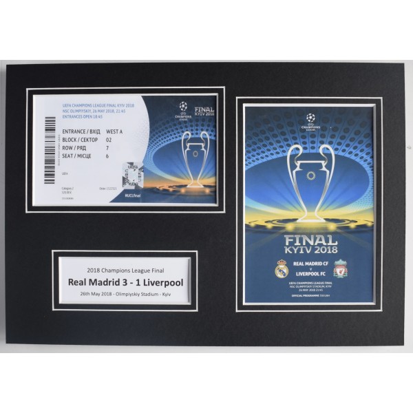 2018 Champions League Photo Match Ticket Display Football Programme Real Madrid Perfect Gift Memorabilia