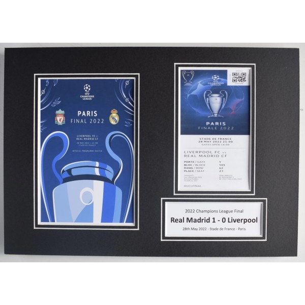 2022 Champions League Photo Match Ticket Display Football Programme Real Madrid Perfect Gift Memorabilia