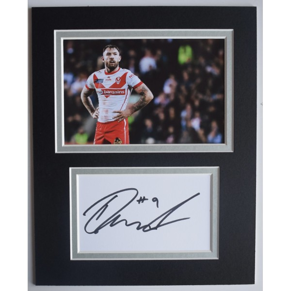 Daryl Clark Signed Autograph 10x8 photo display St Helens Rugby League COA AFTAL Perfect Gift Memorabilia	