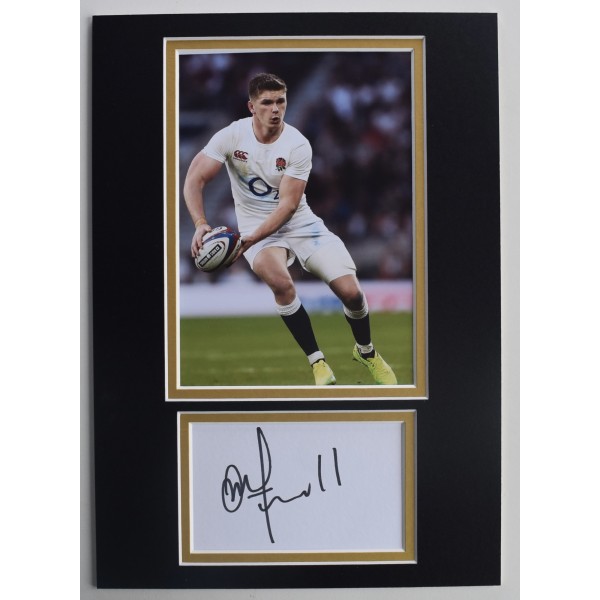 Owen Farrell Signed Autograph A4 photo display England Rugby Union COA AFTAL Perfect Gift Memorabilia	