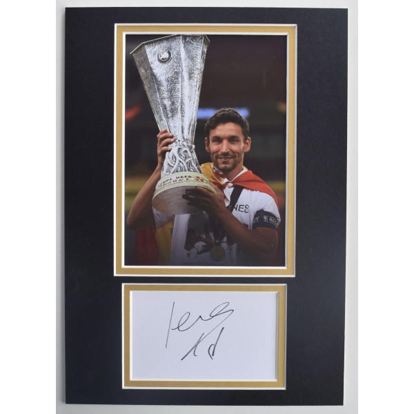 Jesus Navas Signed Autograph A4 photo display Seville Football COA AFTAL Perfect Gift Memorabilia	