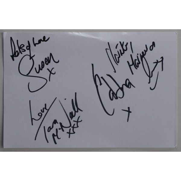 Celtic Woman Signed Autograph white index card Music Singers COA AFTAL Perfect Gift Memorabilia	