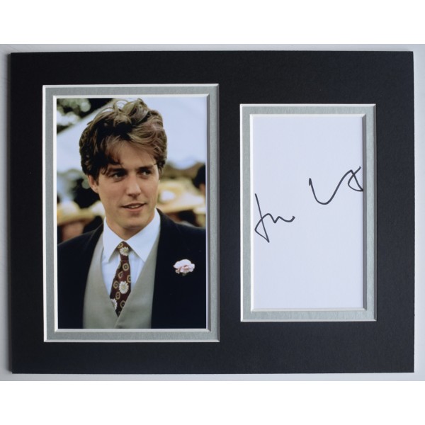 Hugh Grant Signed Autograph 10x8 photo display Four Wedding & Funeral Film AFTAL Perfect Gift Memorabilia	