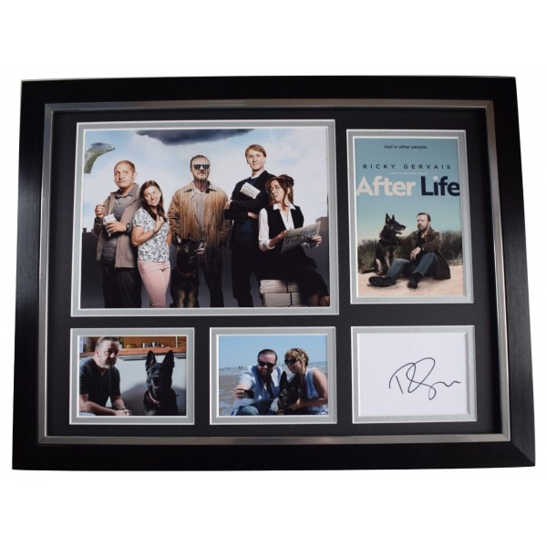 Ricky Gervais Signed Autograph framed 16x12 photo display Afterlife TV Netflix AFTAL Perfect Gift Memorabilia		