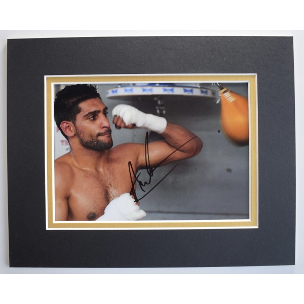 Amir Khan Signed Autograph 10x8 photo display Boxing Boxer Sport COA AFTAL Perfect Gift Memorabilia	