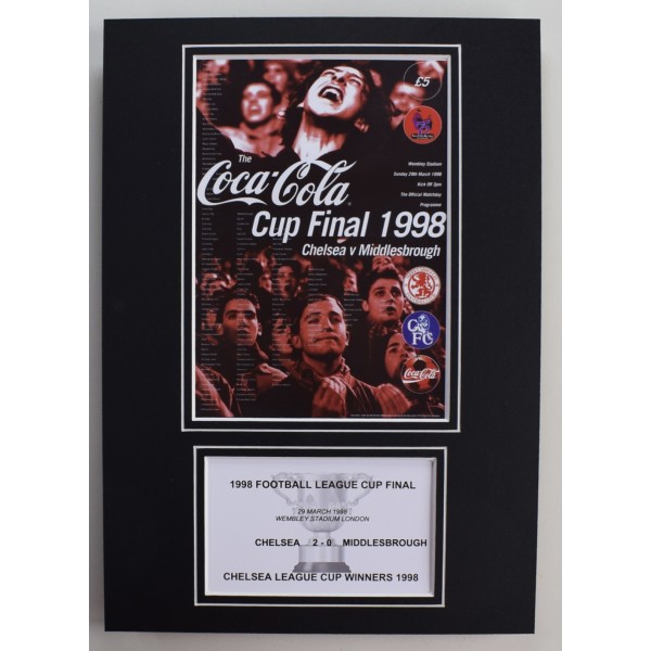 1998 League Cup Final A4 Photo Match Programme Display Football Chelsea Perfect Gift Memorabilia